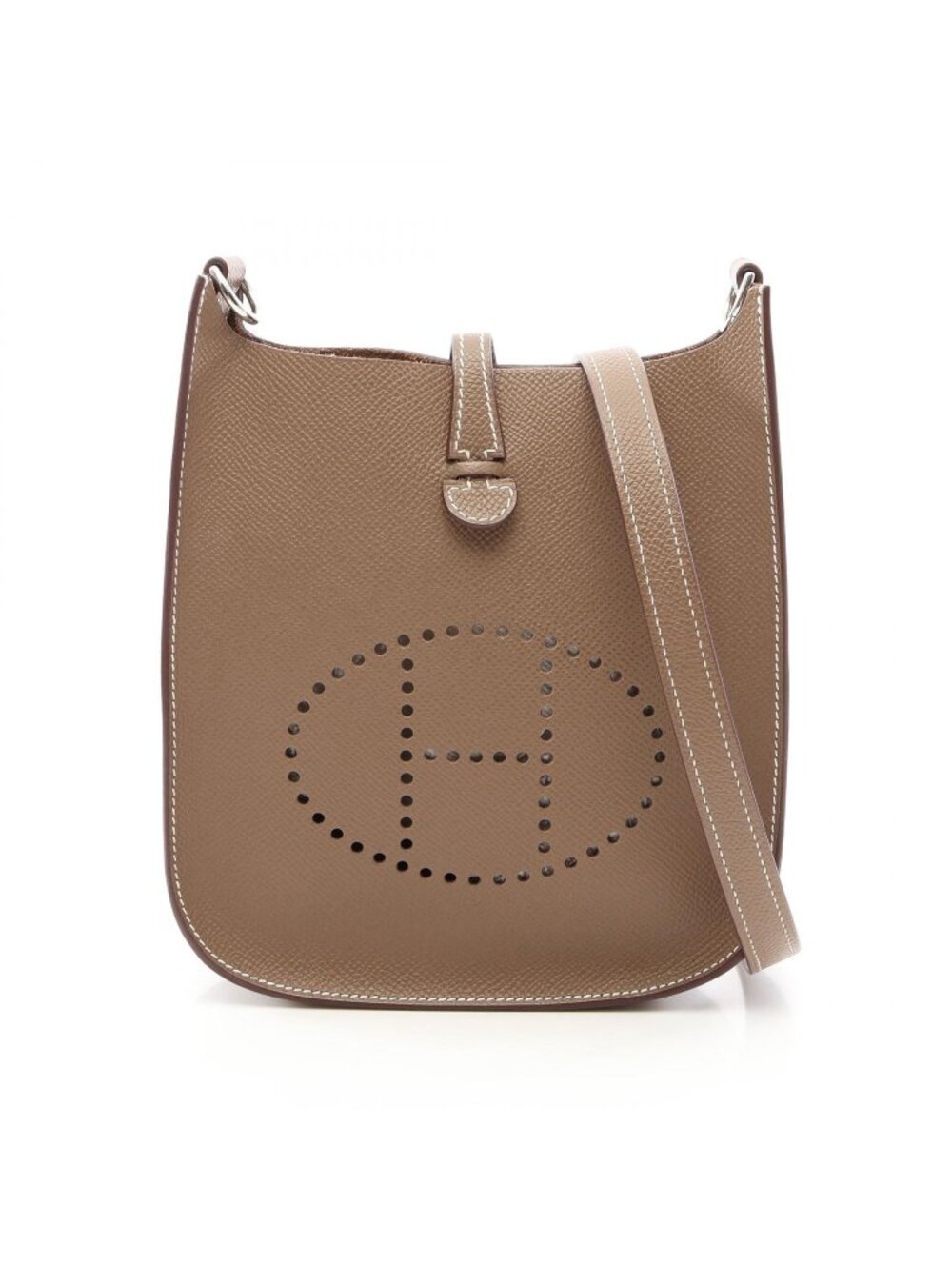 Hermes Shoulder Bag Evelyne Series 16 Etoupe Leather